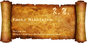 Kmetz Nikoletta névjegykártya