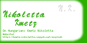 nikoletta kmetz business card